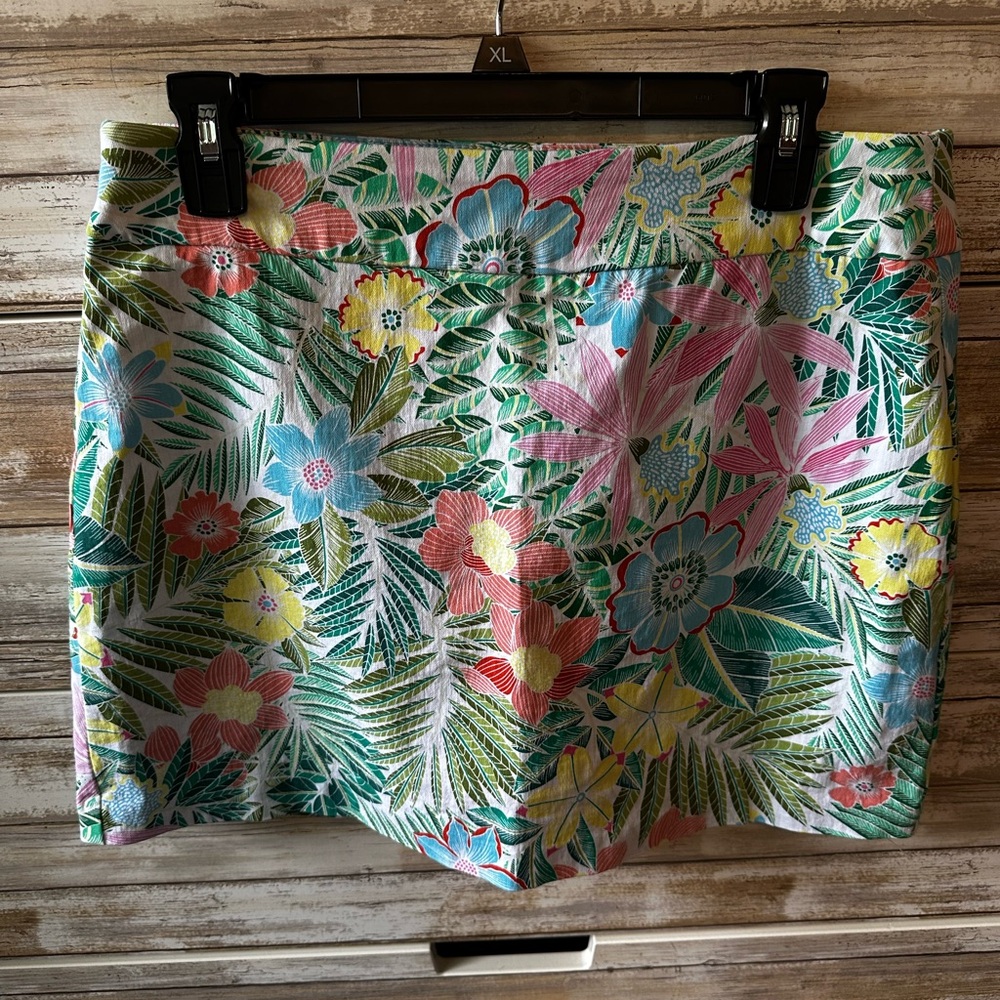 🌸 Versona Floral Tropical Skort Size 10 Pull On Summer